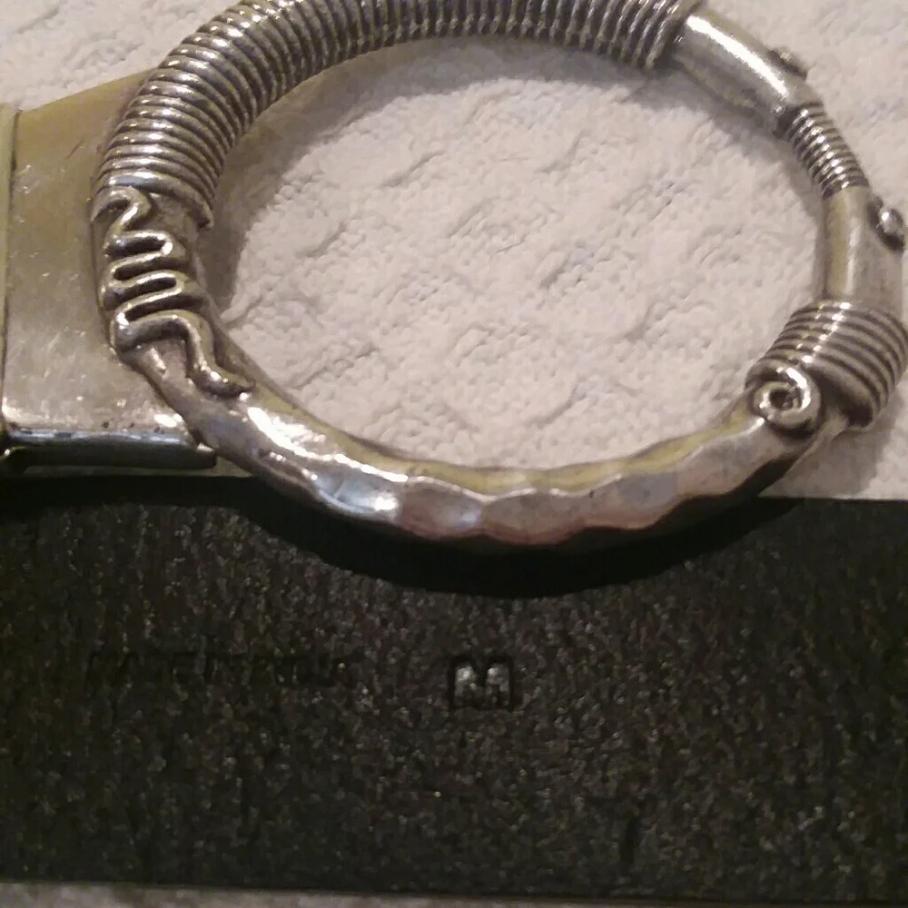 Chico's Wide Leather And Metal Belt